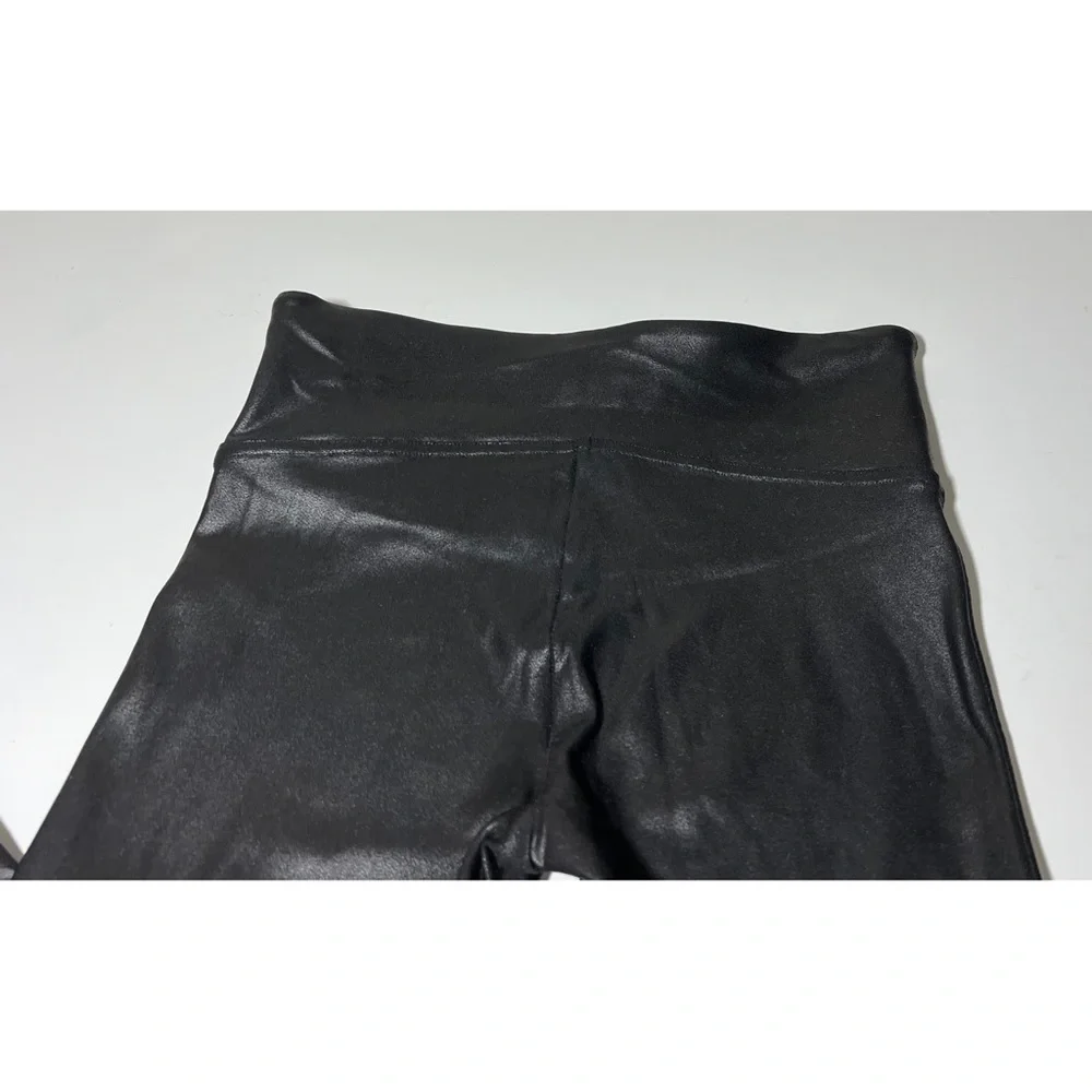 Spanx Tuxedo Stripe Faux Leather Leggings S/P